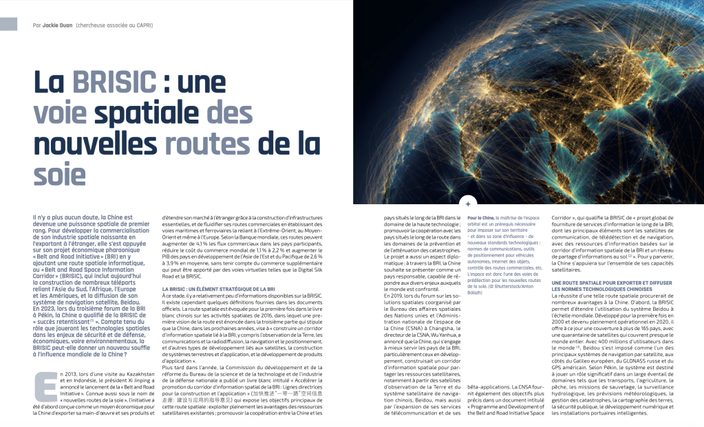 La BRISIC: Une voie spatiale des nouvelles routes de la soie, Space International no°&nbsp;4